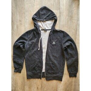 UPPER PLAYGROUND Hoodie Sweatshirt Unisex Medium Heather Black Full Zip